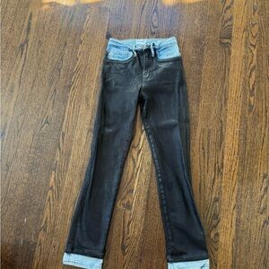 Frame Denim Black and Light Blue Ankle Jeans